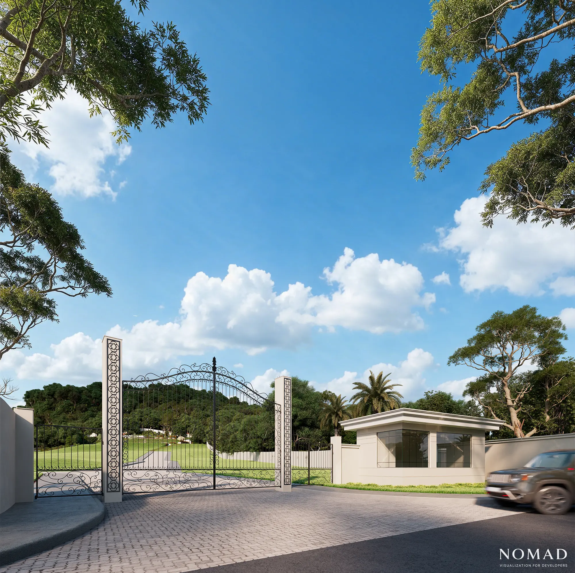 Renderização externa de empreendimento imobiliário 03