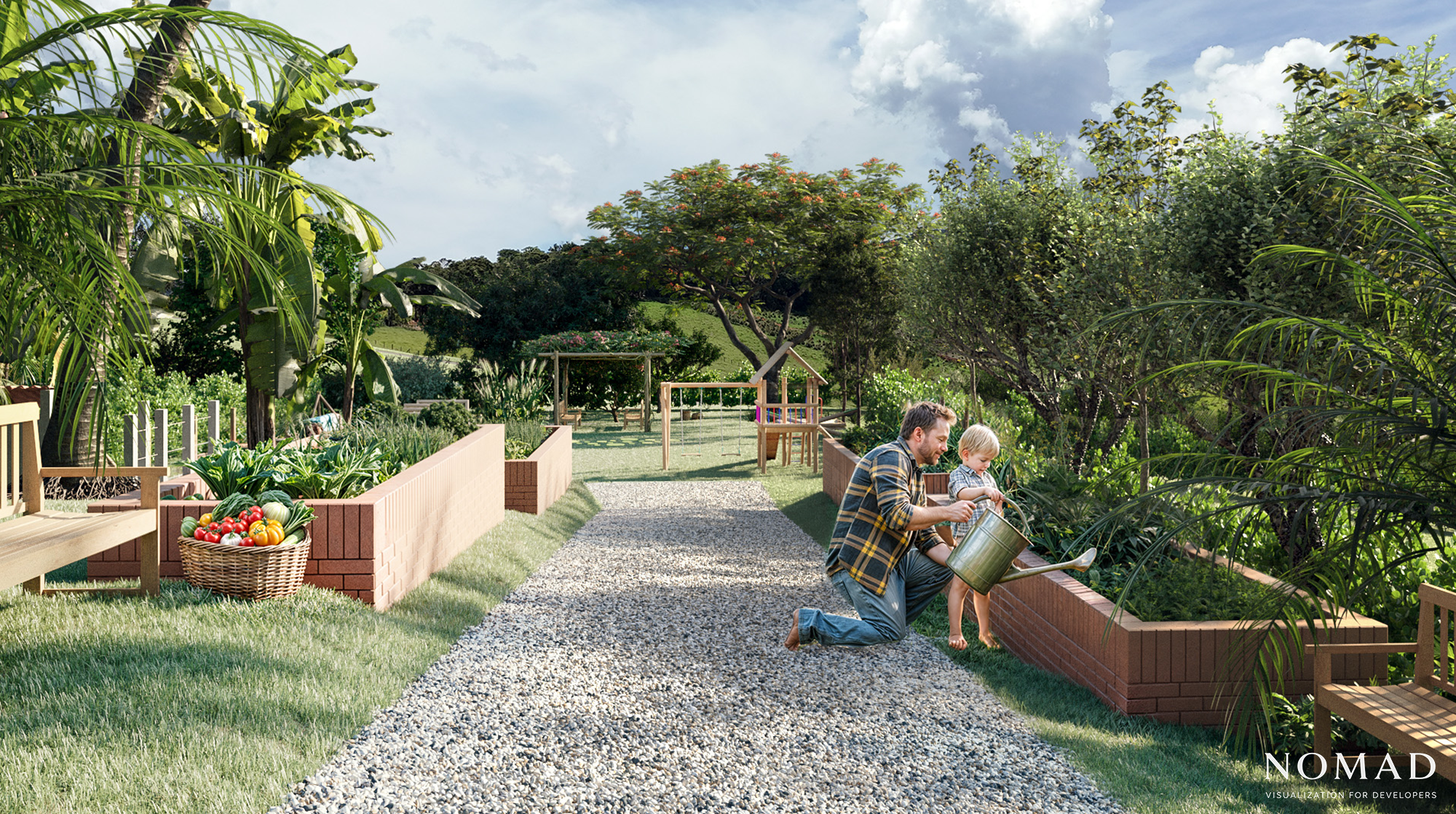 Renderização externa de empreendimento imobiliário 09